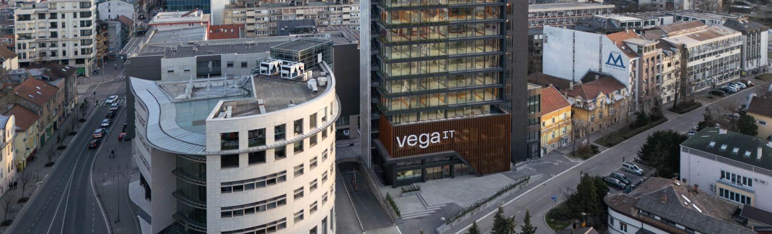 Vega IT headquarter in Novi Sad, old Open university building